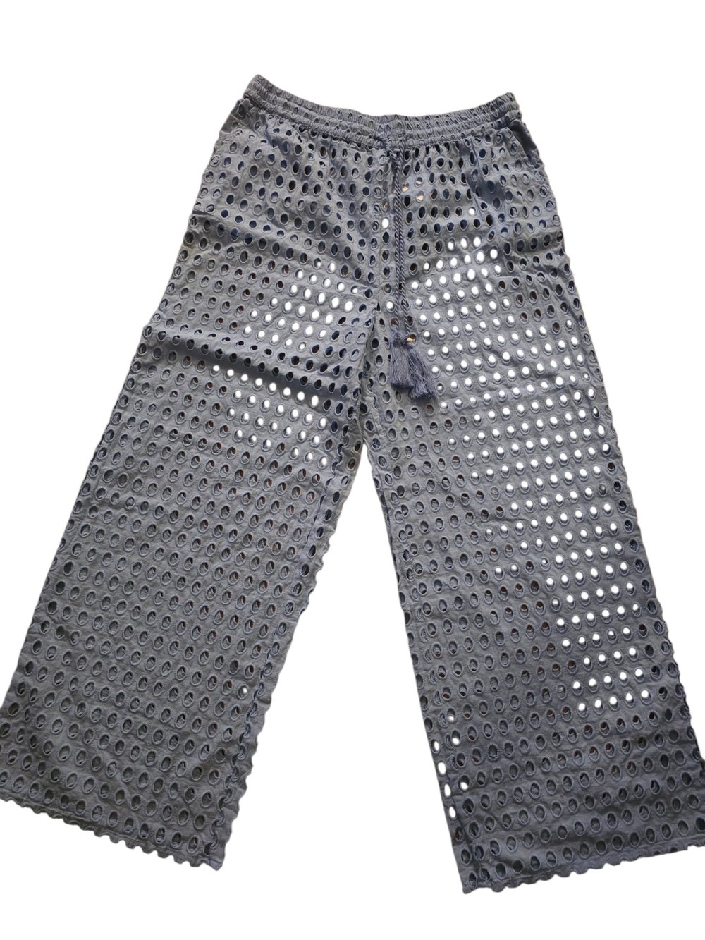Dotti Gray Eyelet Crochet Swim Coverup Pants